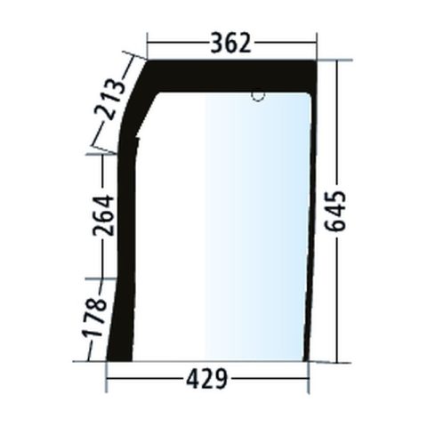 Luna delantera inferior izquierda para New Holland T6010, 6020, 6030, 6040, tintada (87304261)