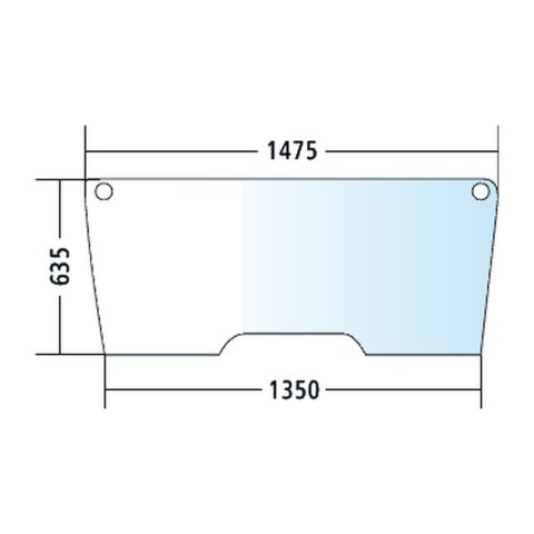 Luna delantera para John Deere 6105R, 6115R, 6125R, 6130R, tintada (L209738)