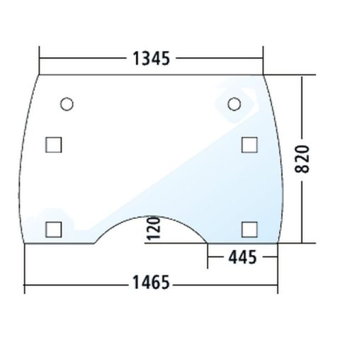 Luna delantera panorámica abatible para John Deere 6105R, 6115R, 6125R, 6130R, tintada (AL211005)