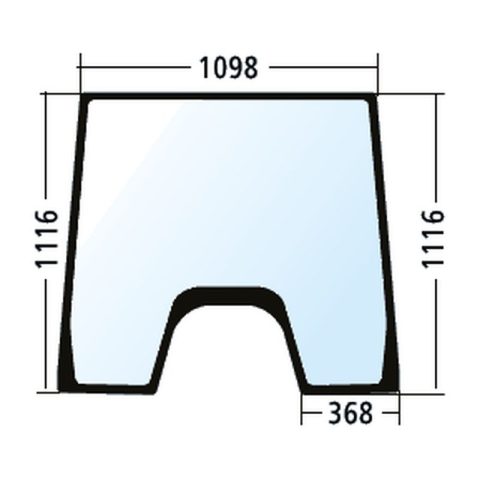 Luna delantera para Valmet 6000, 6100, 6200, 6250, tintada (31515400)