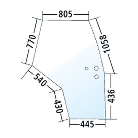 Luna derecha de la puerta para Massey Ferguson 6120, 6130, 6140, 6150 (3907222M1)