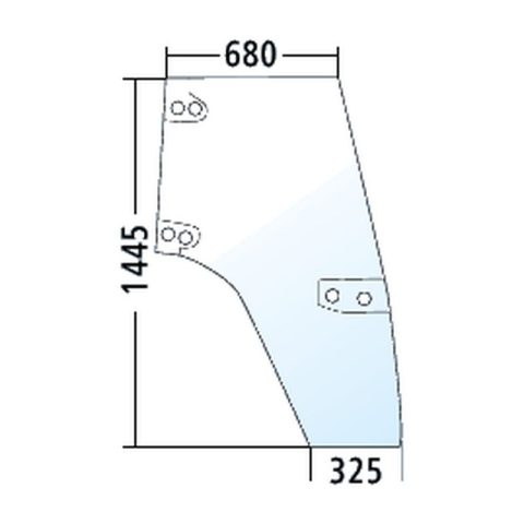 Luna derecha de la puerta para Steyr M 9078, 9083, 9086, 9094, tintada (1-34-621-091)