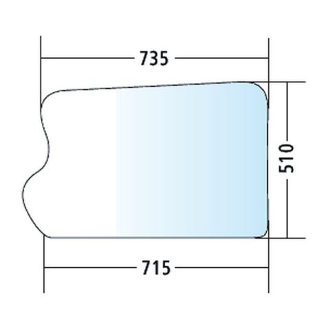 Luna inferior de la puerta tintada para JCB 506-23TC, 508-66 TC, 509-23TC, 509-45 TC (827/80300)