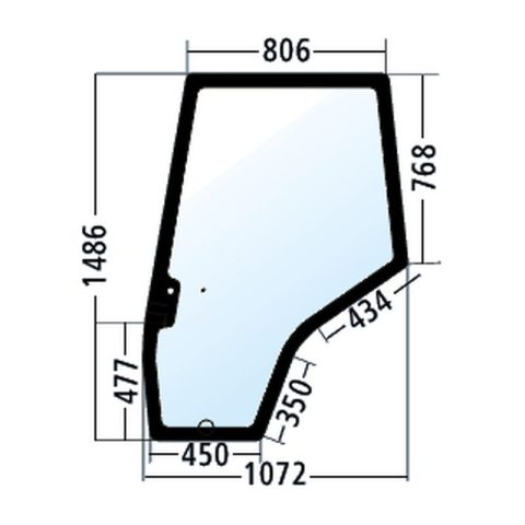 Luna izquierda de la puerta para Massey Ferguson 6120, 6130, 6140, 6150 (3907221M1)