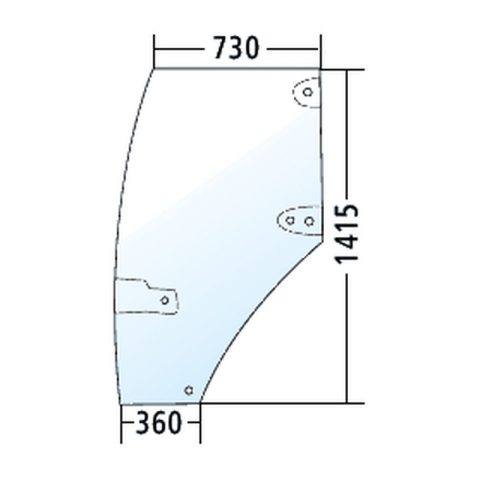 Luna izquierda de la puerta para McCormick MTX 110, 120, 125, 135, tintada (192003A6)