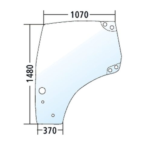 Luna izquierda de la puerta para New Holland T6010, 6020, 6030, 6040, tintada (87560786)