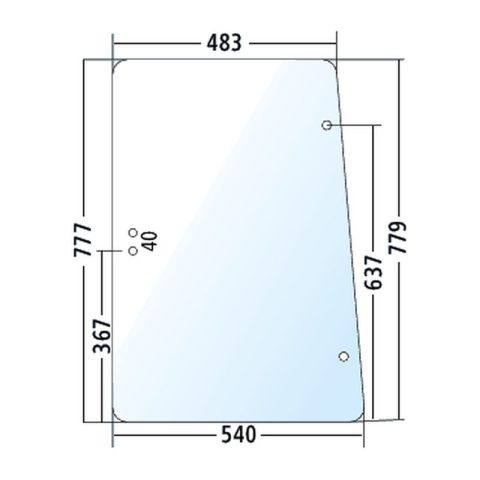 Luna lateral derecha e izquierda para Lamborghini Premium 850, 950, 1050, 1060, verde (0.007.7337.0/10)