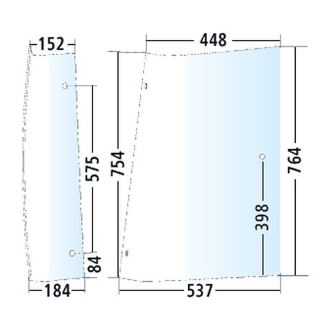 Luna lateral derecha para Fendt Farmer 409, 410, 411, 412, tintada verde (816810040431)