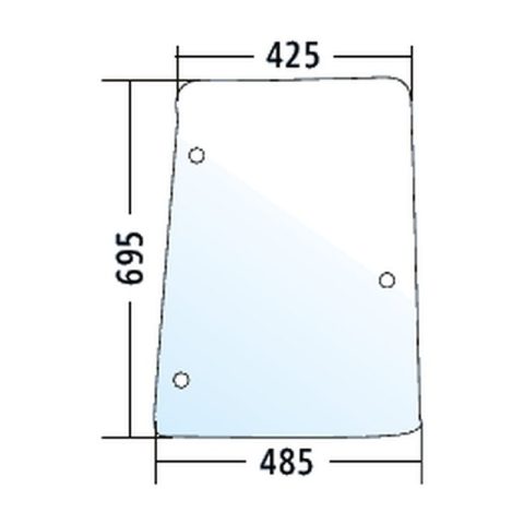 Luna lateral derecha para McCormick MTX 110, 120, 125, 135, tintada (192002A3)