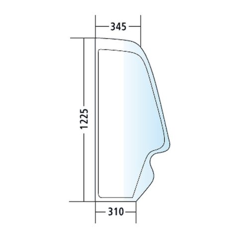 Luna lateral izquierda tintada para JCB 506-23TC, 508-66 TC, 509-23TC, 509-45 TC (827/80213)