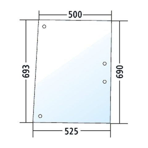 Luna lateral para Landini 6880, 7880, 8880, 9880, verde (3302705M5)