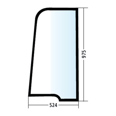 Luna superior izquierda de la puerta para Yanmar SV15, SV15-2, SV16, SV17 (172A59-69160)