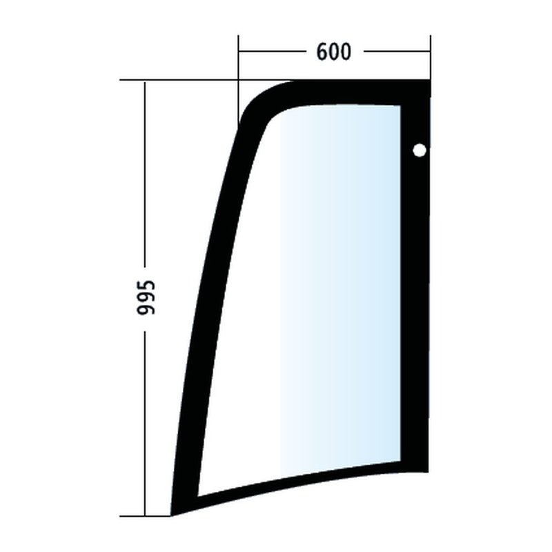 Luna superior de la puerta para Hitachi ZX16, ZX18, ZX25, ZX27, transparente (E4607248)