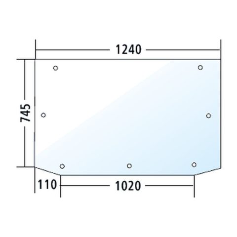 Luna trasera con 7 perforaciones para SAME Explorer, Antares 100, marrón (0,9231.268.0/20)