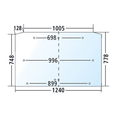 Luna trasera con 9 perforaciones para SAME Explorer, Antares 100, marrón (0,9231.268.0)