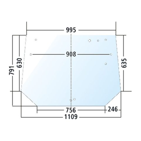 Luna trasera para Fendt Farmer 409, 410, 411, 412, tintada verde (816810050010)