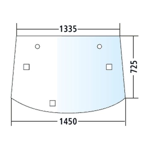 Luna trasera para John Deere 6105R, 6115R, 6125R, 6130R, tintada (AL212195)