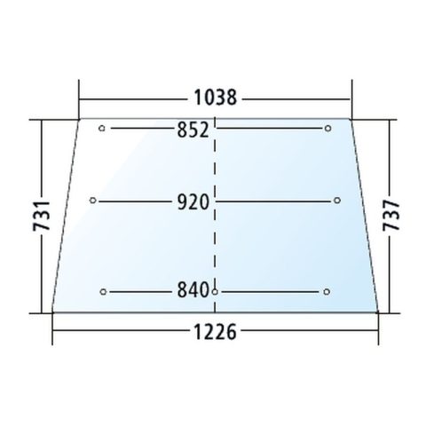 Luna trasera para Landini 6880, 7880, 8880, 9880, verde (3301909M2)