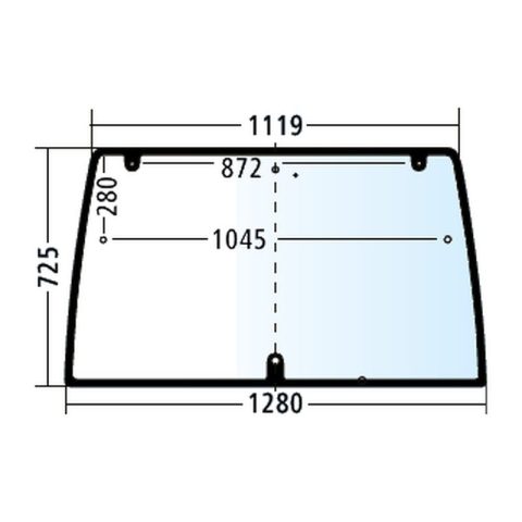 Luna trasera para Lindner Geotrac 63, 73, 83, 93, transparente (3203101)