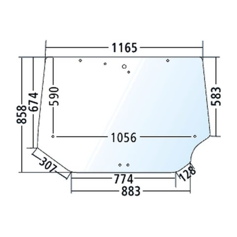 Luna trasera para McCormick MTX 110, 120, 125, 135, tintada (284947A2)