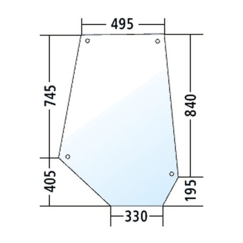 Lunas derecha e izquierda de la puerta para Landini 6880, 7880, 8880, 9880, verde (3301845M4)
