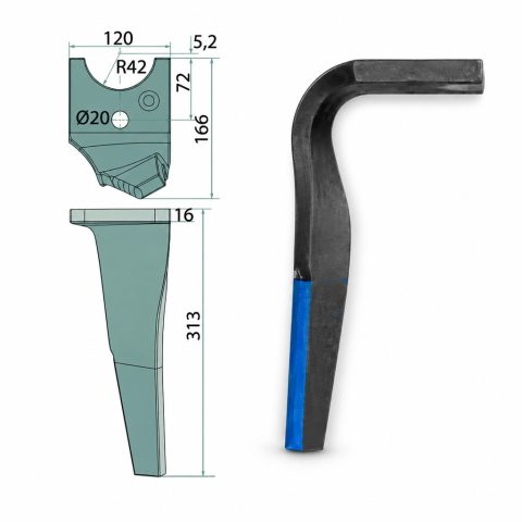 GRANIT ENDURANCE CARBIDE Púa de grada rotativa